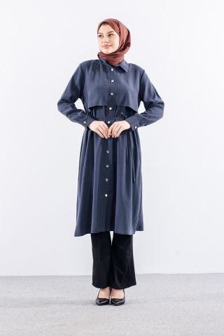 5040 Tunik 44-52 Aller Detay - Gri
