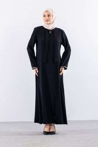573 Ferace 46-56 Ayça Petek Kumaş - Siyah
