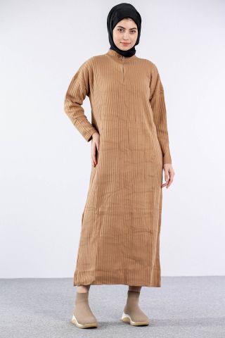 7051 Elbise Tek Ferm - Camel