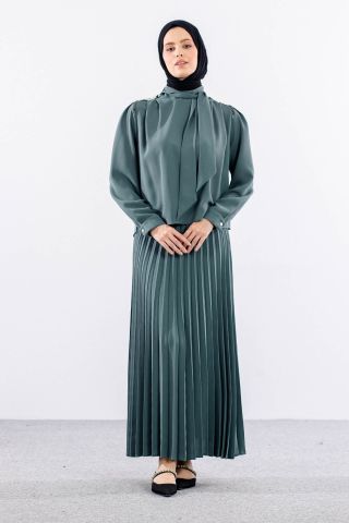 7711 E. Takım 40-48 Pilise Etek - Yeşil