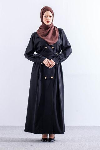 7728 Ferace 42-50 Çift Düğme - Siyah