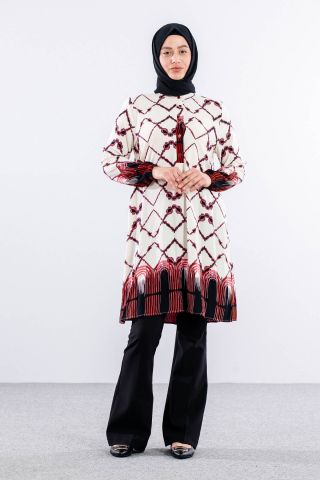 8440 Tunik 44-52 DSN - Kırmızı