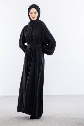 8658 Elbise 38-44 Britli Model - Siyah