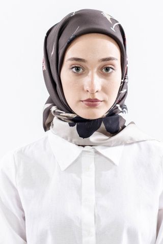 Dg14821 İpek Eşarp Nilufer Twill Kumaş - Haki