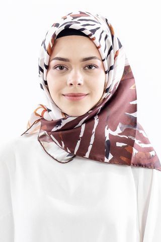 Dg18336 İpek Eşarp Tasarım Twill Kumaş - Bordo