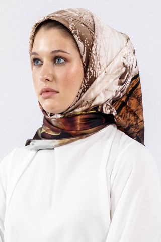 Dg7611 İpek Eşarp Twill - Vizon