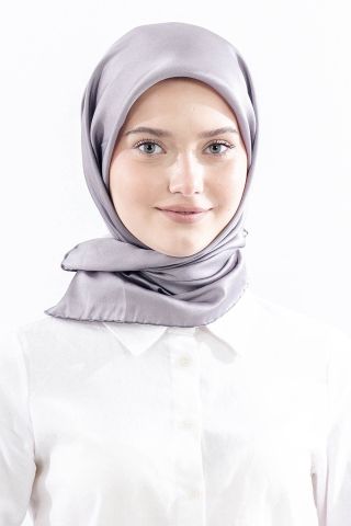 Sade İpek Eşarp 90*90 Sura Kumaş - Antrasit