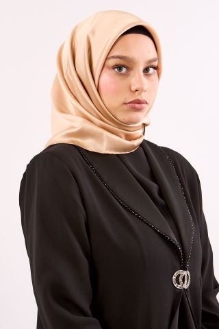 Sade İpek Eşarp 90*90 Sura Kumaş - Bej