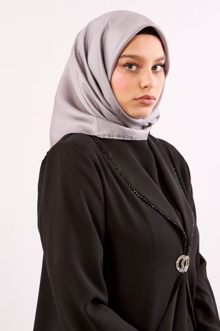 Sade İpek Eşarp 90*90 Sura Kumaş - K Gri