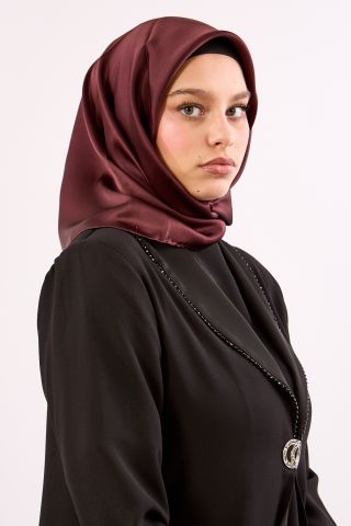 Sade İpek Eşarp 90*90 Sura Kumaş - Kahve