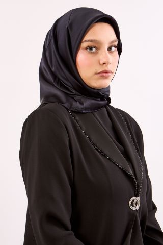 Sade İpek Eşarp 90*90 Sura Kumaş - Lacivert