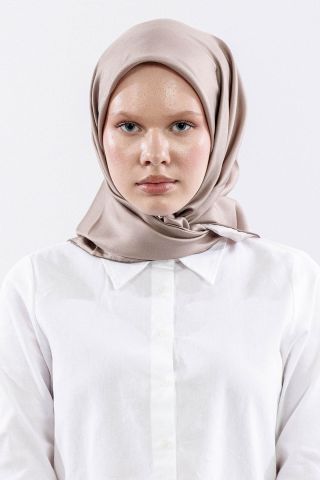 Twill İpek Eşarp 90*90 Twill Kumaş - Toprak