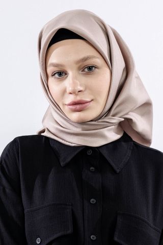 Twill İpek Eşarp Sade - Toprak